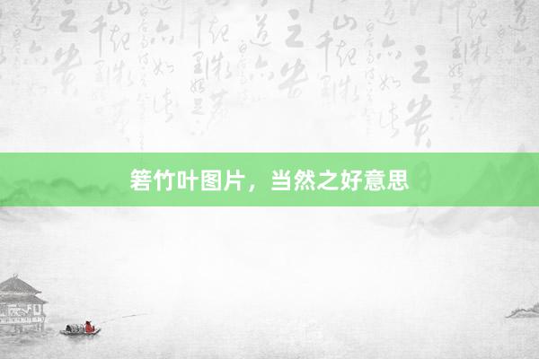 箬竹叶图片，当然之好意思